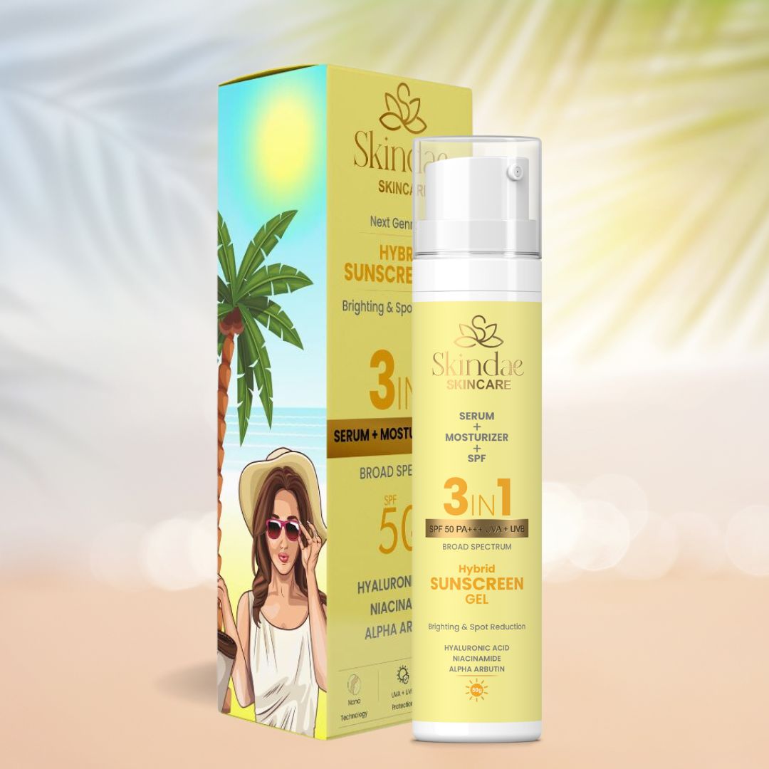 Skindae 3 in 1 Hybrid Sunscreen Gel SPF 50+| PA+++ Brighting & Spot Reduction 50g